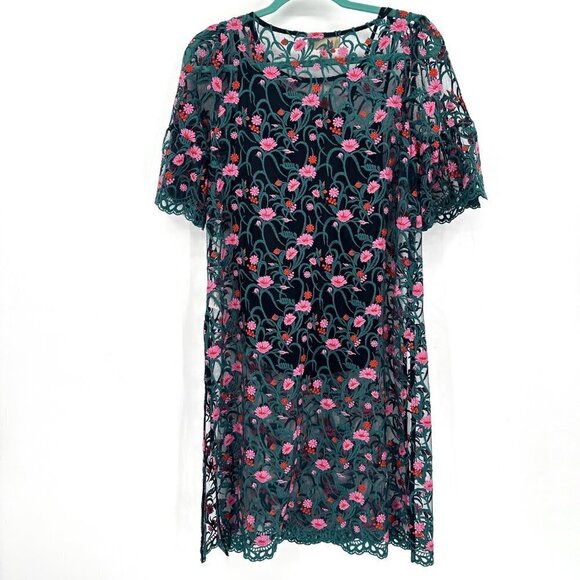 Anthropologie Moulinette Soeurs Black Floral Embroidered Lace Tunic Small Top - Picture 7 of 9